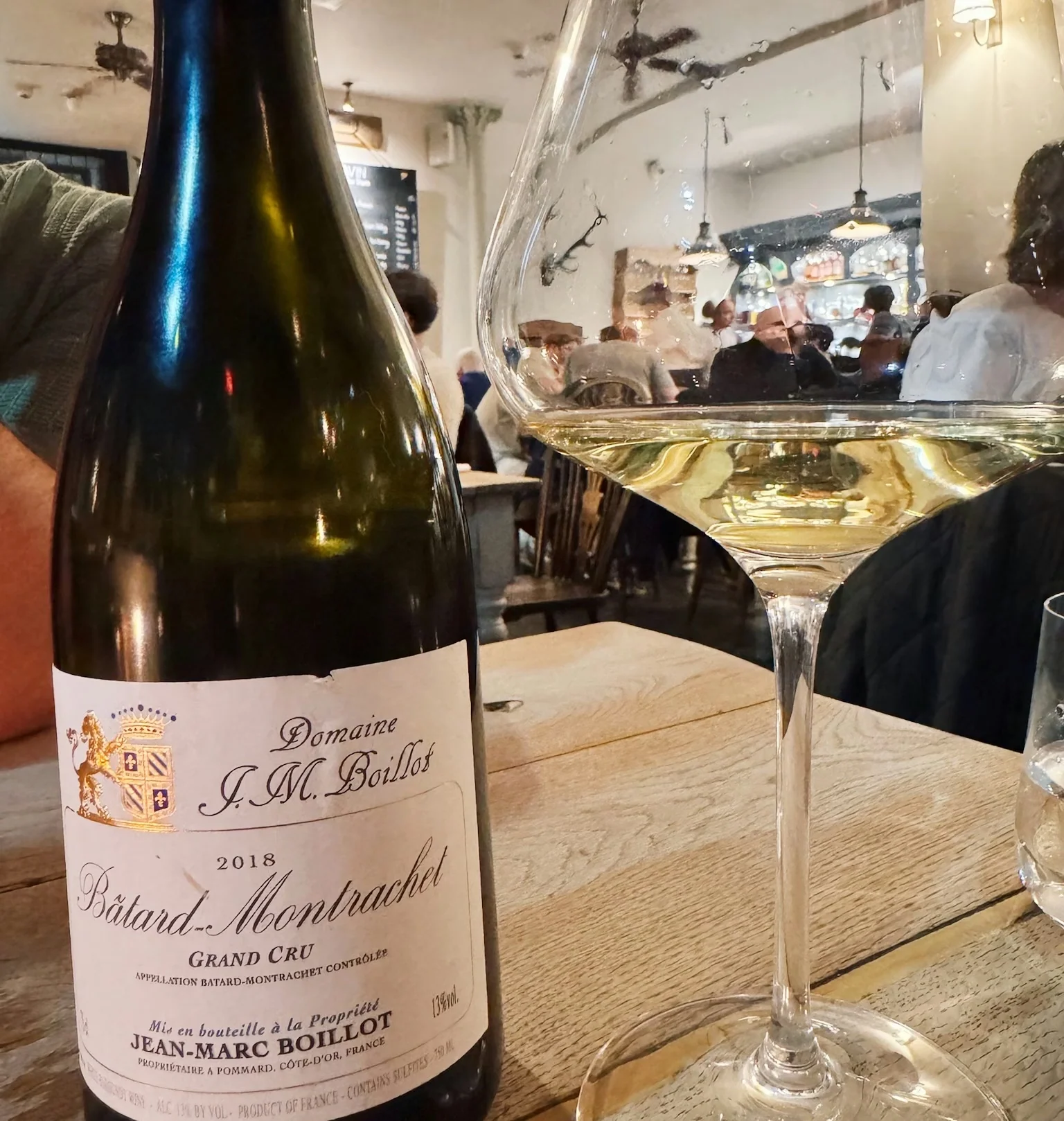 Domaine Jean-Marc Boillot Bâtard-Montrachet beside a glass of white wine