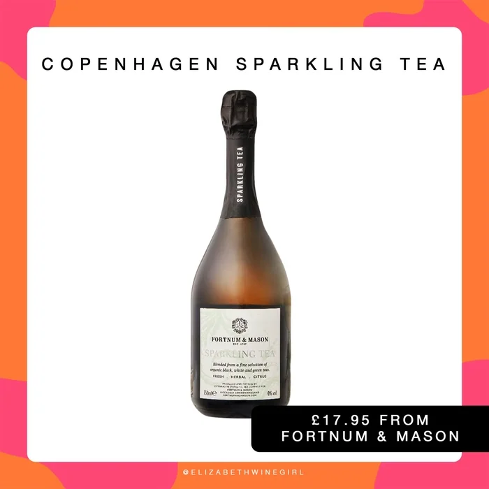 Fortnum and Mason sparkling tea bottle with price label