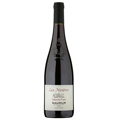 Saumur Cabernet Franc wine bottle on white background