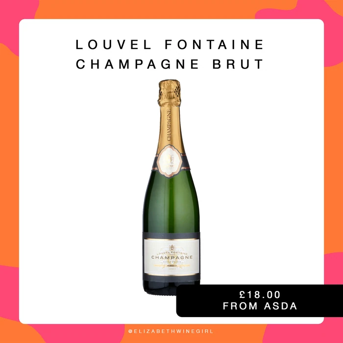 Louvel Fontaine Champagne Brut bottle with price label from Asda