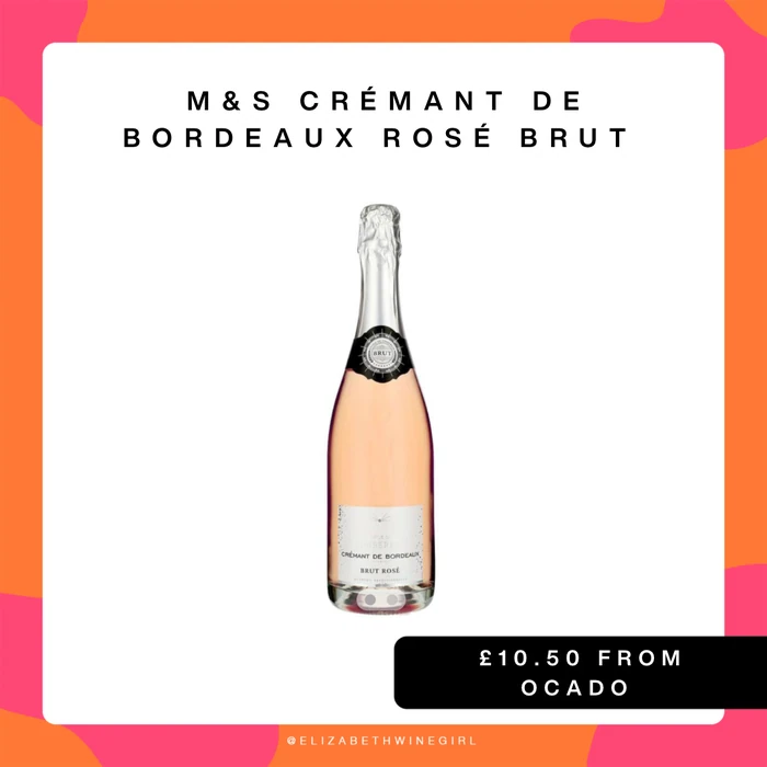 Bottle of M&S Crémant de Bordeaux Rosé Brut on white background