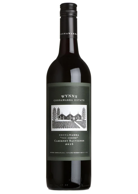 Wynns Coonawarra Estate Cabernet Sauvignon wine bottle on white background