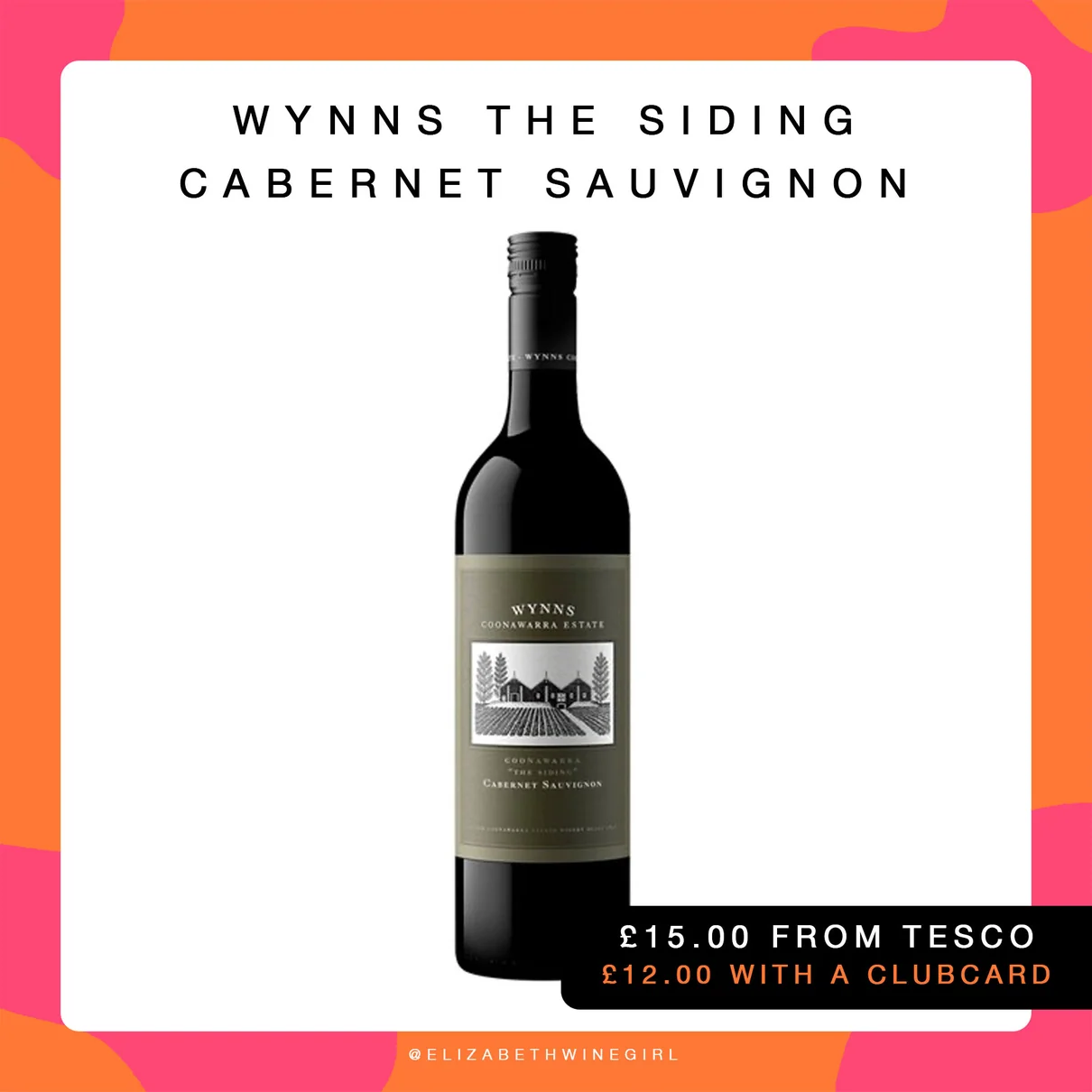Wynns The Siding Cabernet Sauvignon bottle on colourful background