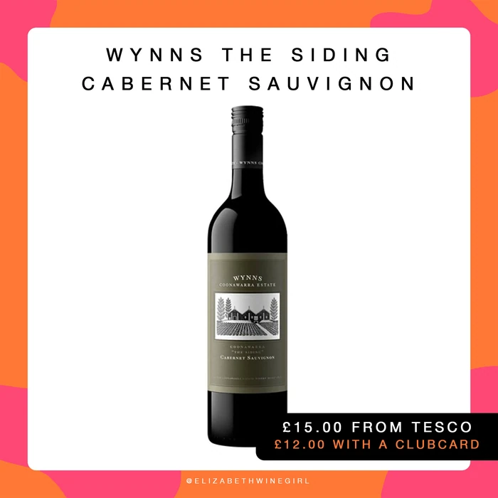 Wynns The Siding Cabernet Sauvignon bottle on colourful background