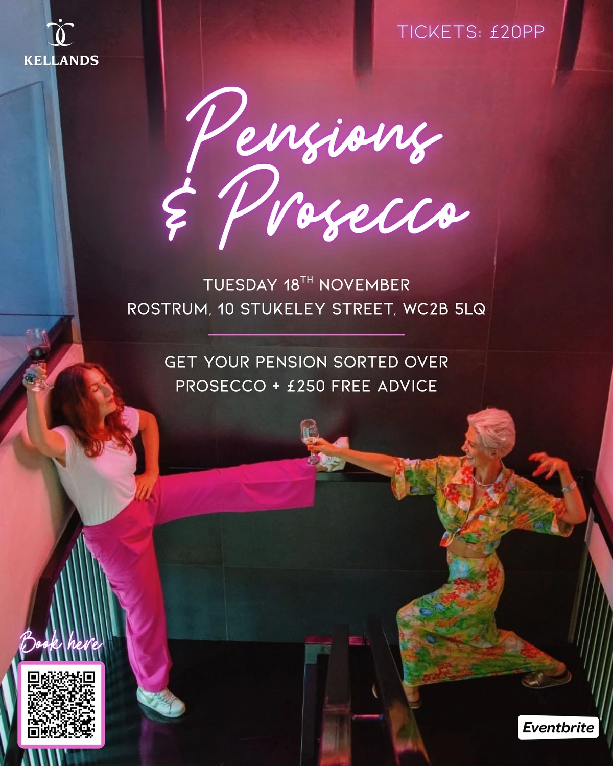 Pensions & Prosecco, tickets £20pp, Tuesday 18th November