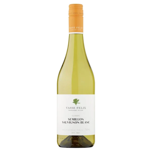 Vasse Felix Semillon Sauvignon Blanc wine bottle on a white background