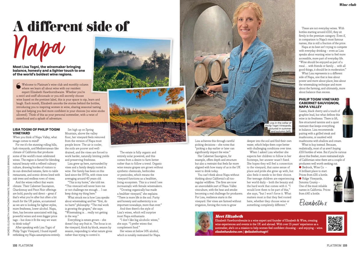A different side of Napa, featuring Lisa Togni among wine barrels