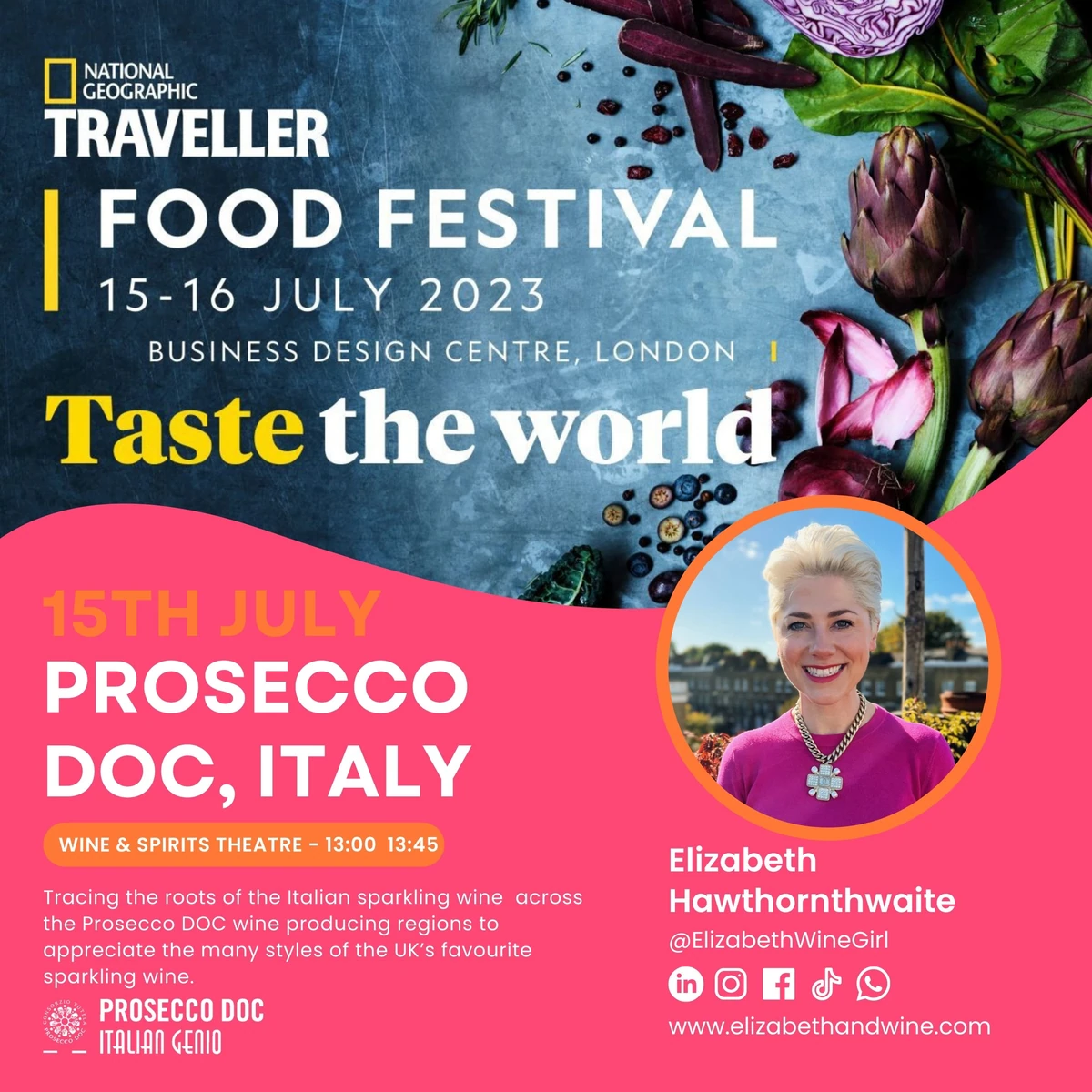 National Geographic Traveller Food Festival, Taste the world, Prosecco DOC, Italy