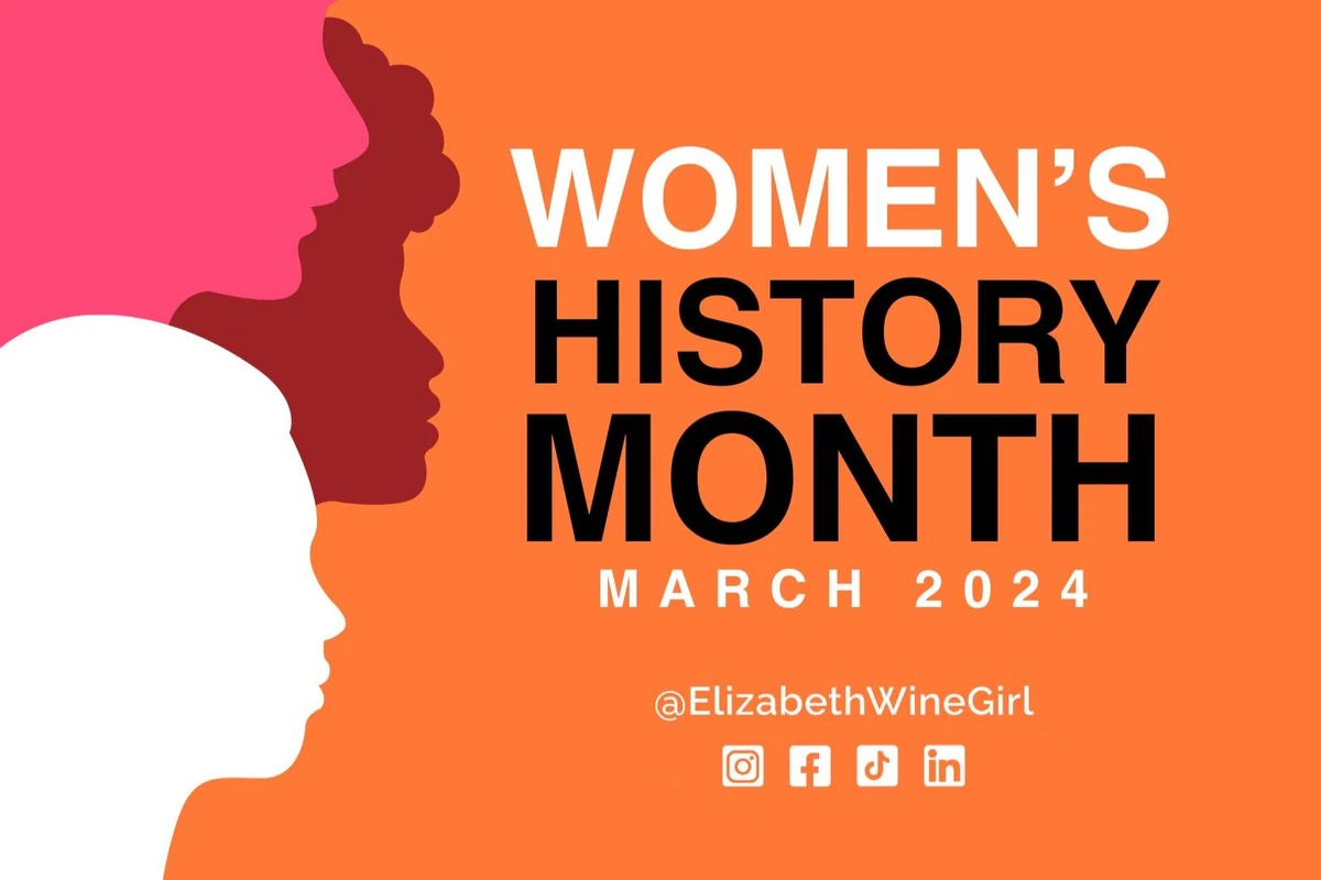 Women's History Month March 2024, @ElizabethWineGirl, with overlapping female profiles