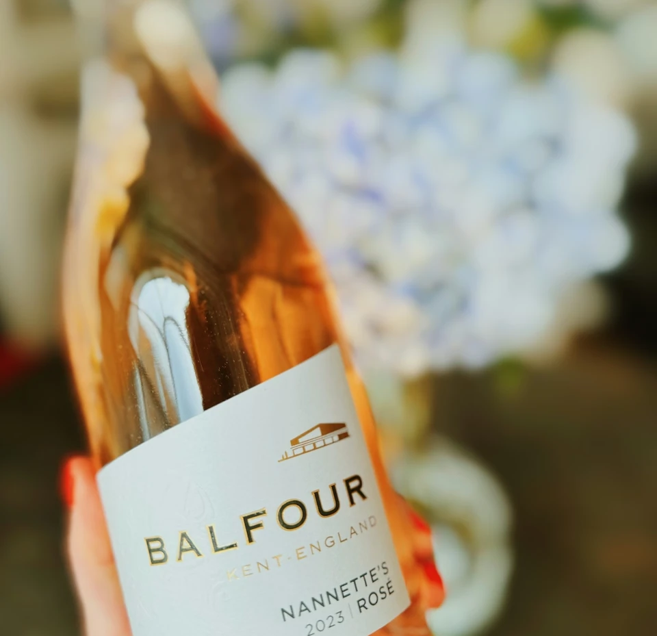 Bottle of Balfour Nannette's 2023 rosé from Kent, England