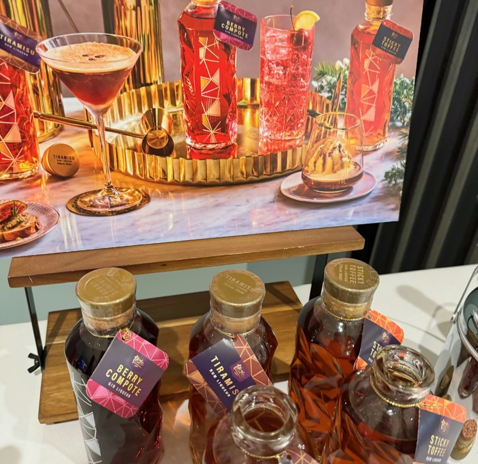 Sainsbury’s Berry Compote, Tiramisu and Sticky Toffee gin liqueurs with matching cocktails and desserts