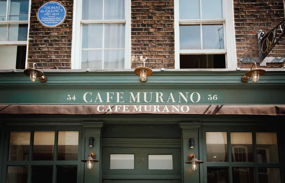 Exterior of Café Murano in Covent Garden